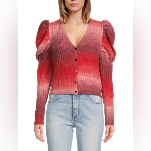 NWT Lea & Viola Puff Shoulder Cardigan - Picture 8 of 9
